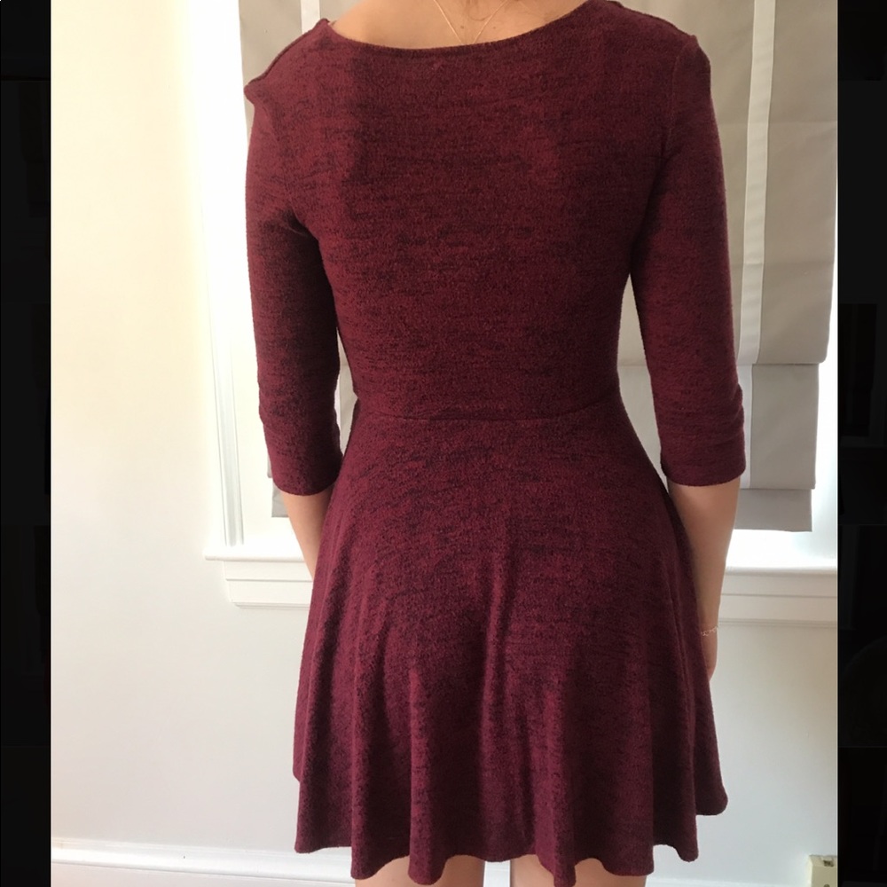 Maroon and black dress